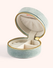 Powder Round Velvet Jewellery Box - Swooping Swallows