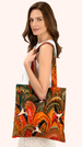 Powder Velvet Tote Bag - Marbled Swallows