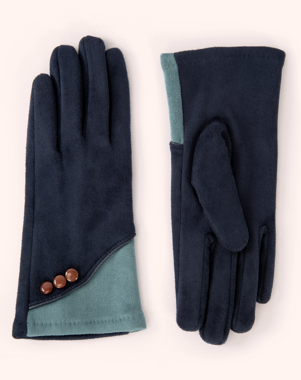 Powder Rowan Gloves - Navy & Ice