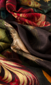 Powder Mid-Length Kimono - Opulant florals, Chocolate