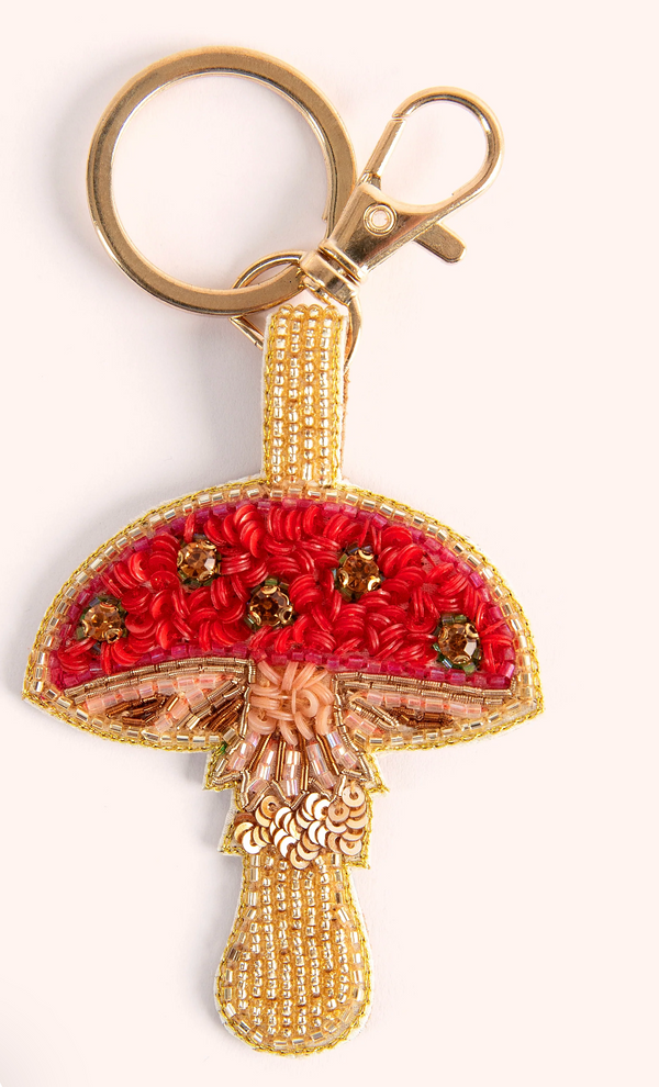 Powder Beaded Keyrings - Toadstool