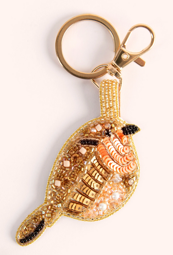 Powder Beaded Keyrings - Robin Red Breast