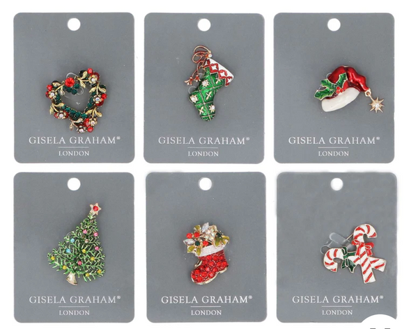 Gisela Graham Christmas Diamante/Metal Brooch