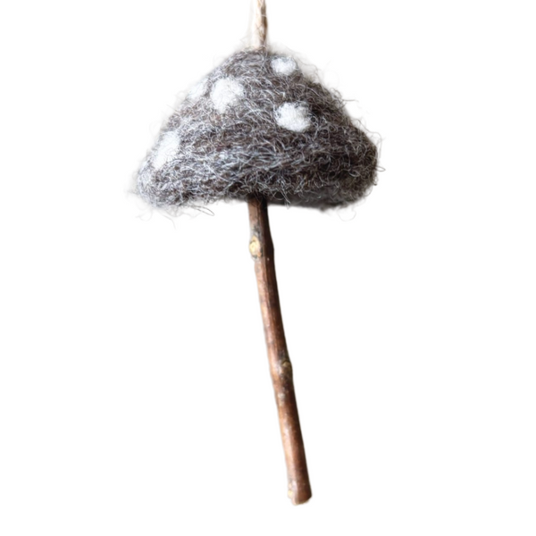 East of India Needle Felt Mushroom - Brown