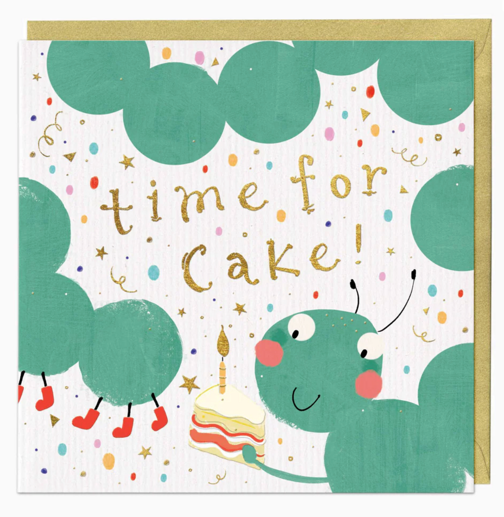 Whistlefish Caterpillar Time For Cake Birthday Card
