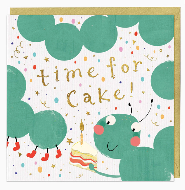 Whistlefish Caterpillar Time For Cake Birthday Card