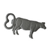 Cast iron cow bottle opener on a white background.