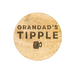 Wooden coaster with 'Grandad's Tipple' engraving on a white background