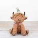 Portland Living Christmas Sitting Highland Cow 42cm
