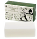 Gardener's soap with packaging featuring a illustration of a gardener and nature elements on a white background.