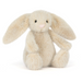 Plush bunny toy on a white background