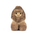 Plush toy resembling a creature with a brown fur texture on a white background