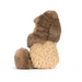 Knitted toy squirrel on a white background