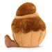 Plush toy bun with brown and beige fur on a white background
