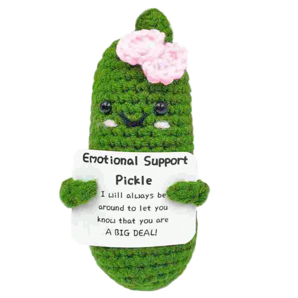 Crochet Positive Pickle with Bow Gift