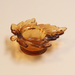 Gisela Graham Dark Amber Glass Maple Leaf T-Lite Holder