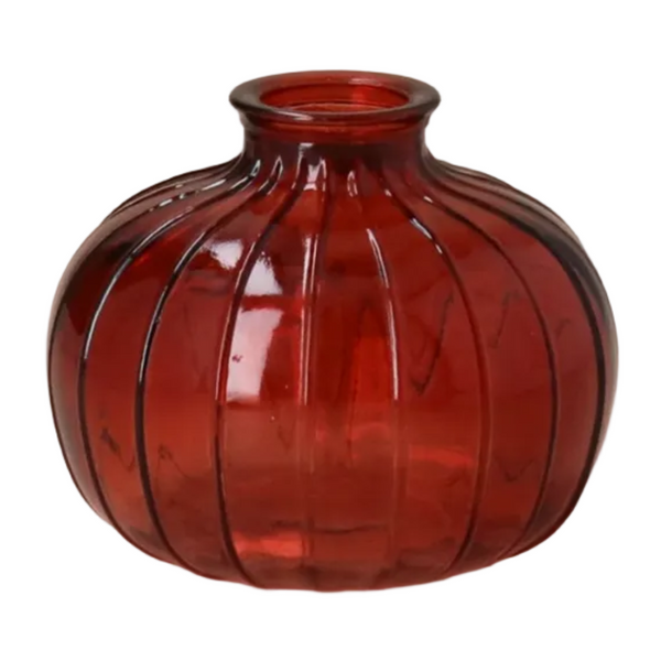 Gisela Graham Vase - Burgundy Ribbed Onion Bud