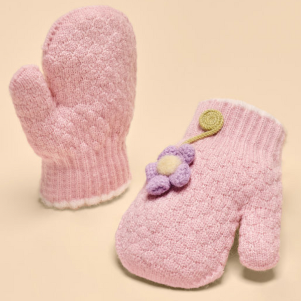 Powder Pals Mittens - Perfect Pansy in Pink