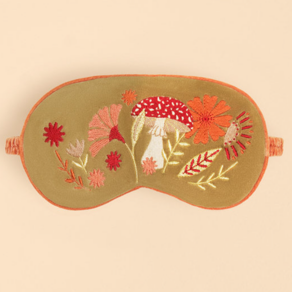 Powder Luxury Lavender Velvet Eye Mask - Tranquil Toadstool, Sage