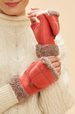 Powder Anna Mittens - Coral