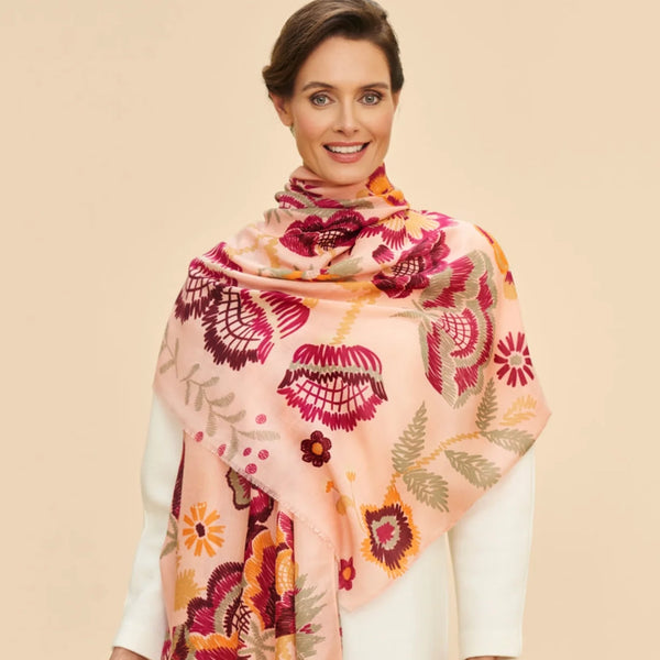 Printed Floral Symmetry Scarf