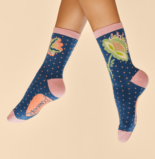 Scandinavian Stems Ankle Socks - Navy