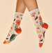 Powder Watercolour Flowers Ankle Socks - Cream
