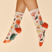 Watercolour Flowers Ankle Socks - Cream