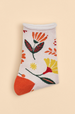 Watercolour Flowers Ankle Socks - Cream