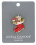 Gisela Graham Christmas Diamante/Metal Brooch