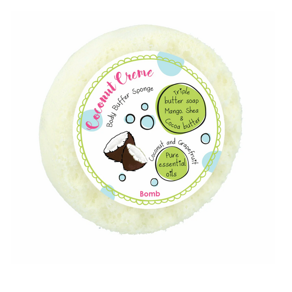 Bomb Cosmetics Coconut Creme Body Buffer Soap Sponge