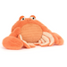 Plush crab toy on a white background