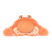 Plush crab toy on a white background