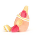 Plush toy resembling a sun with pink ends on a white background