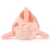 Plush toy resembling a fish on a white background