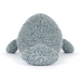 Textured gray plush toy on a white background