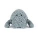 Plush toy with a textured gray surface on a white background