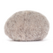 Round grey fur pebble on a white background