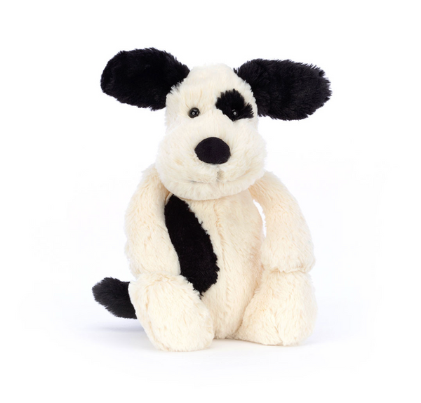 Jellycat Bashful Black & Cream Puppy - Medium