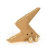Gold lightning bolt-shaped figurine with a smiling face on a white background