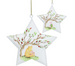 Two white star-shaped hanging ornaments featuring a watercolor-style tree with red berries and Winnie the Pooh sitting under it, shown on a plain white background.
