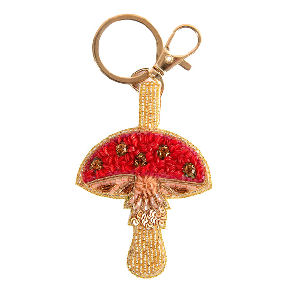 Powder Beaded Keyrings - Toadstool