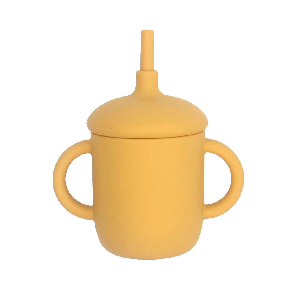Mushroom Shaped Silicone Straw Baby & Toddler Sippy Cup - Assorted Colours