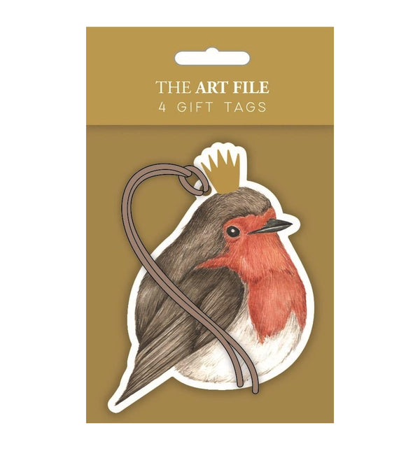 The Art File Christmas Robins Gift Tags - Pack of 4