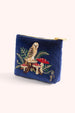 Powder Embroidered Velvet Mini Pouch - Woodland Owl