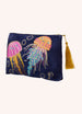 Powder Velvet Zip Pouch - Jolly Jellies - Navy