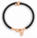 Black A-Z Initial Charm Heart Adjustable Cord Bracelet
