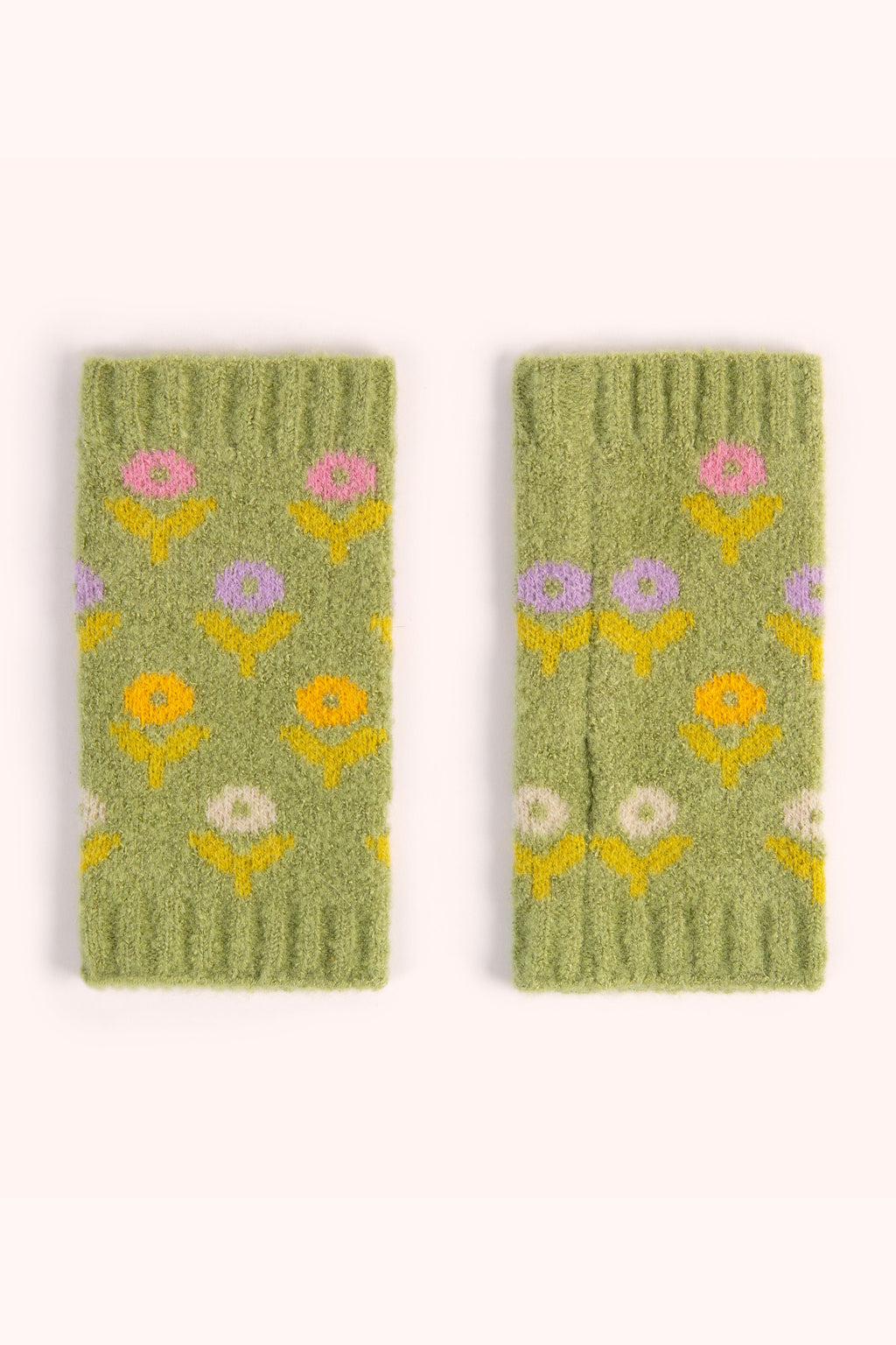 Powder Ladies Willow Ditsy Flower Wrist Warmers, Sage