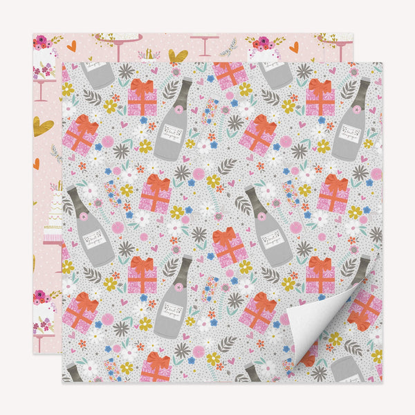 Whistlefish Champagne and Cake Wrapping Paper