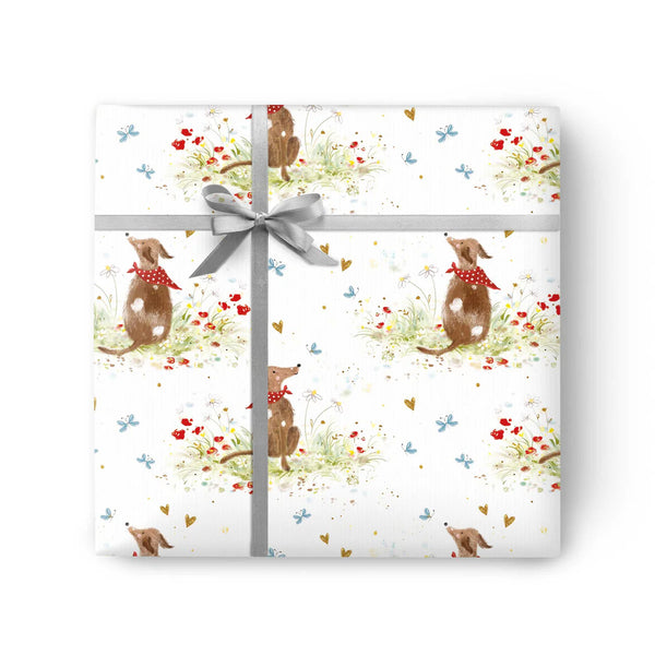 Whistlefish Dog & Butterflies Wrapping Paper